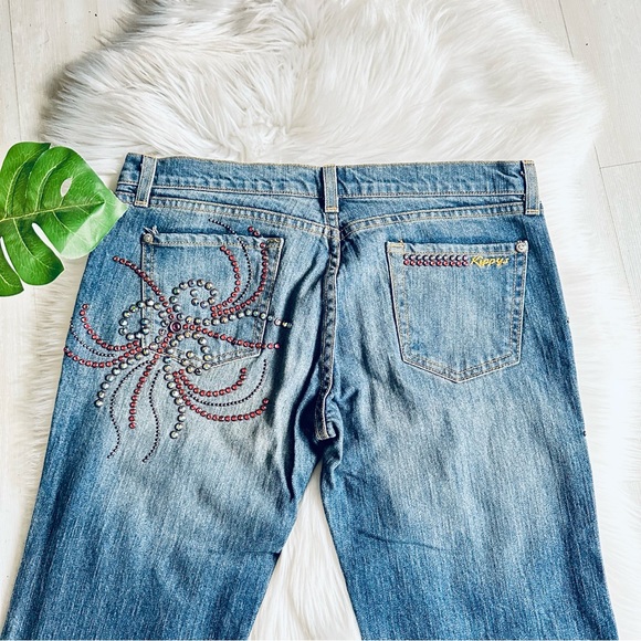 NWT Kippys Swarovski Embellished Pinwheel Flare Designer Jeans Made in USA, 29 - Picture 7 of 14